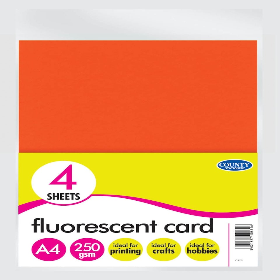 image 1 of 4 Fluorescent Card Pack 250gsm