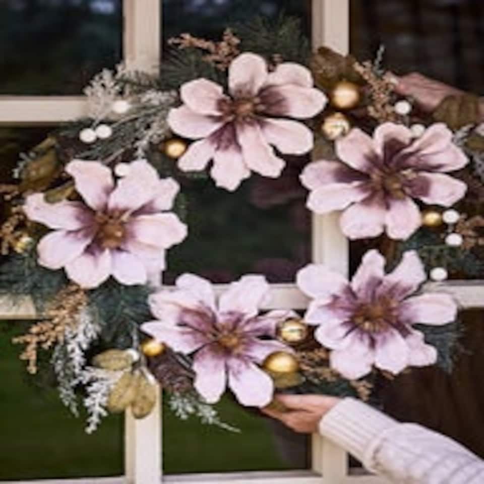 image 1 of Magnolia Blush Wreath 55cm