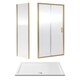 image 1 of Balterley Sliding Shower Suite with Safety Glass Door, Side Panel & Tray | Copper | Brushed Brass | 3