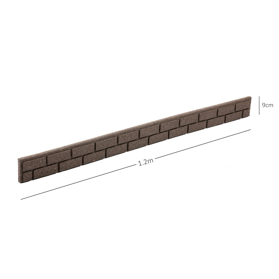 image 1 of Rubber Lawn Edging Border Ultra Curve Bricks - Earth