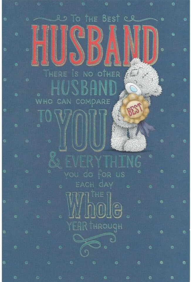 Bear With Rosette Best Husband Father's Day Card