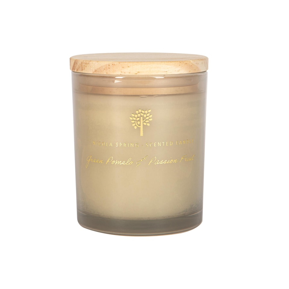 image 1 of Nicola Spring Soy Wax Scented Candle - 130g - Green Pomelo & Passion Fruit | Grey | Grey