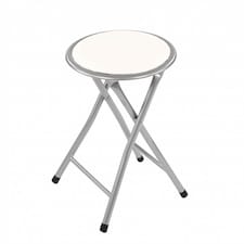 White Padded Folding Breakfast Kitchen Bar Stool Seat | White