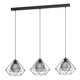 image 2 of Burton 3 Light Black Ceiling Pendant Bar