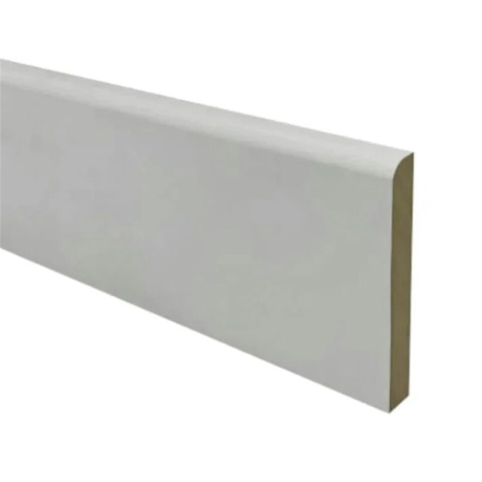 image 1 of PACK OF 10 (Total 10 Units) - 18mm x 44mm White Primed MDF 9mm Radius Once Round Architrave - 4400mm Length