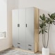 image 3 of 3 Door 4 Drawer Wardrobe With Hanging Rail And Storage Shelf | Brown | Oak Carcass & Grey Door | 1