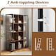 image 5 of COSTWAY 12-Cube Bookcase Freestanding Bookshelf Brown Brown