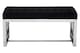 image 1 of Orsina Black Velvet Tufted Bench With Silver Stainless Steel Frame, Contemporary Button Tufted Accent Bench