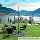 image 2 of Outsunny 2pc Flabelliform Parasol Base Resin Umbrella Weights w/ Handles Bronze