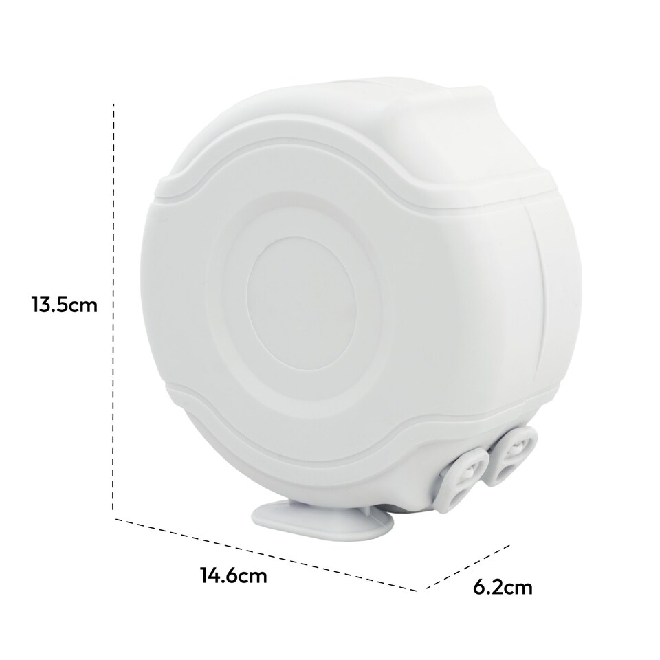 image 1 of KCT Twin Wall Mountable Retractable Washing Line - 13m White
