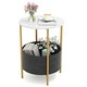 image 1 of COSTWAY Round End Table Small Space 2-Tier Side Table White