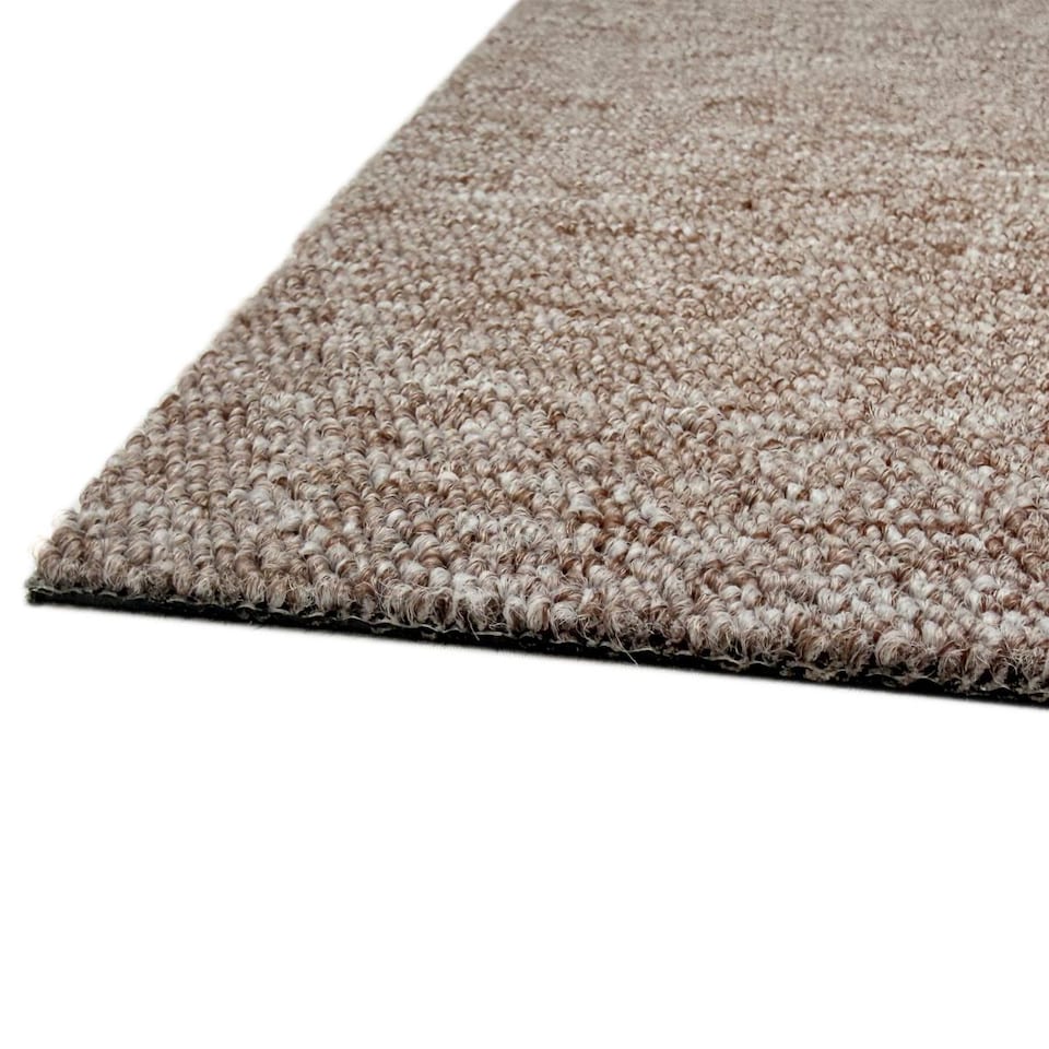 image 1 of Oat 5mm Loop Pile Bitumen Backed Luxury Carpet Tile For Home & Commercial Use, 20 Tiles per pack, Suitable for underfloor heating