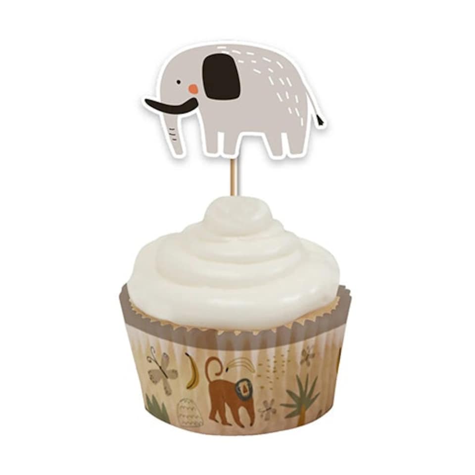 image 1 of Safari Animals Paper Cupcake Cases - Pack of 60