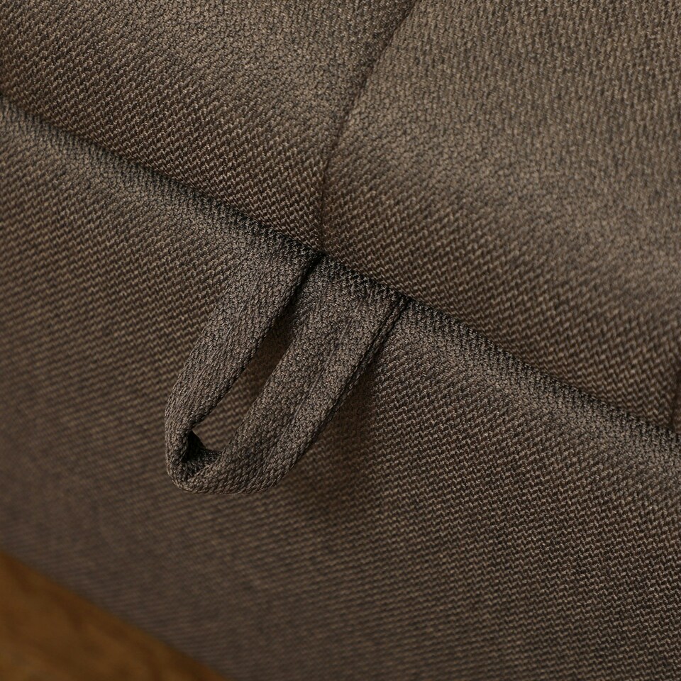 image 1 of HOMCOM Storage Ottoman Bench, Linen Fabric Footstool with Steel Legs Brown | Black