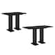 image 1 of Compact Dining Table Extendable 120-160cm Black Gloss Extending Top Pillar Pedestal Leg 6-8 Seater - Gia Pro