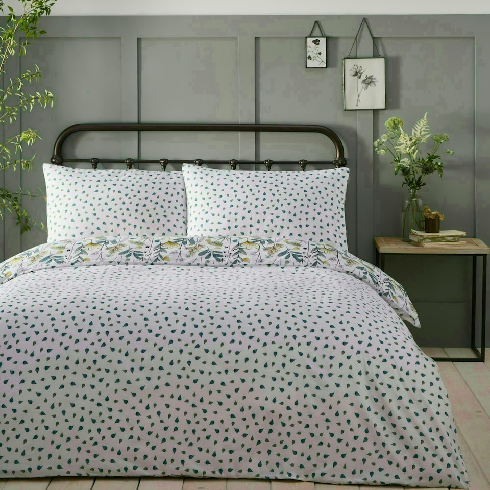 image 1 of Portfolio Home Kew Floral Bedding Duvet Cover Set Cream | King