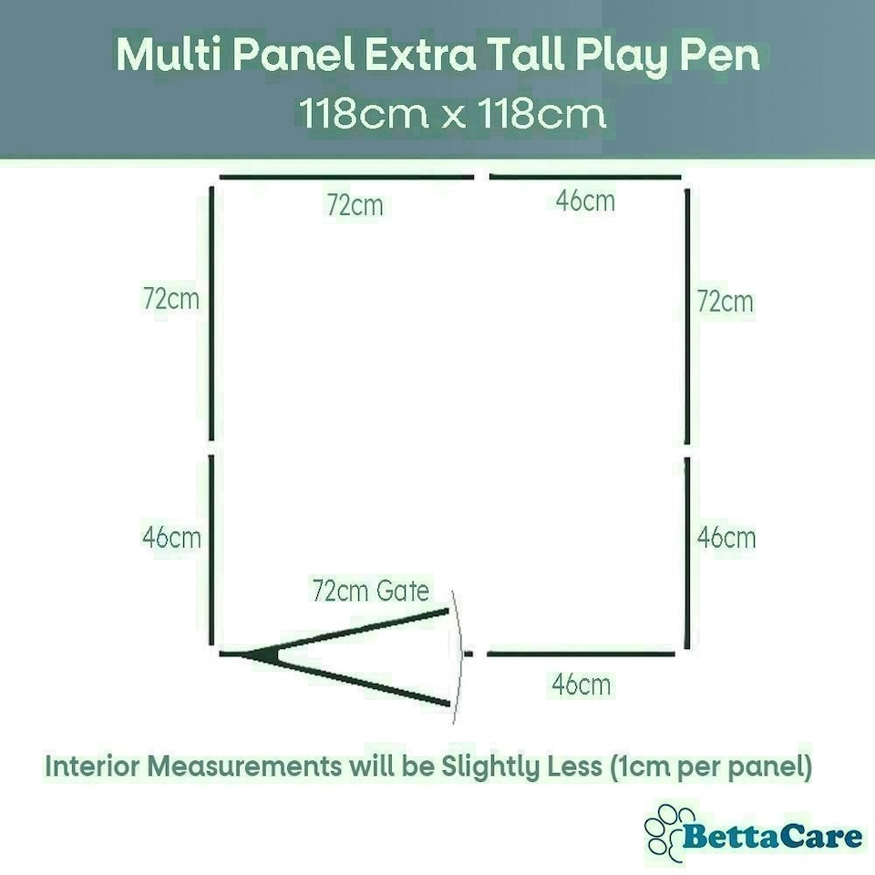 image 1 of Bettacare Extra Tall Pet Pen, 118cm x 118cm, White, 105cm High, Dog Pen for Pets, Dogs and Puppies, Easy Installation White