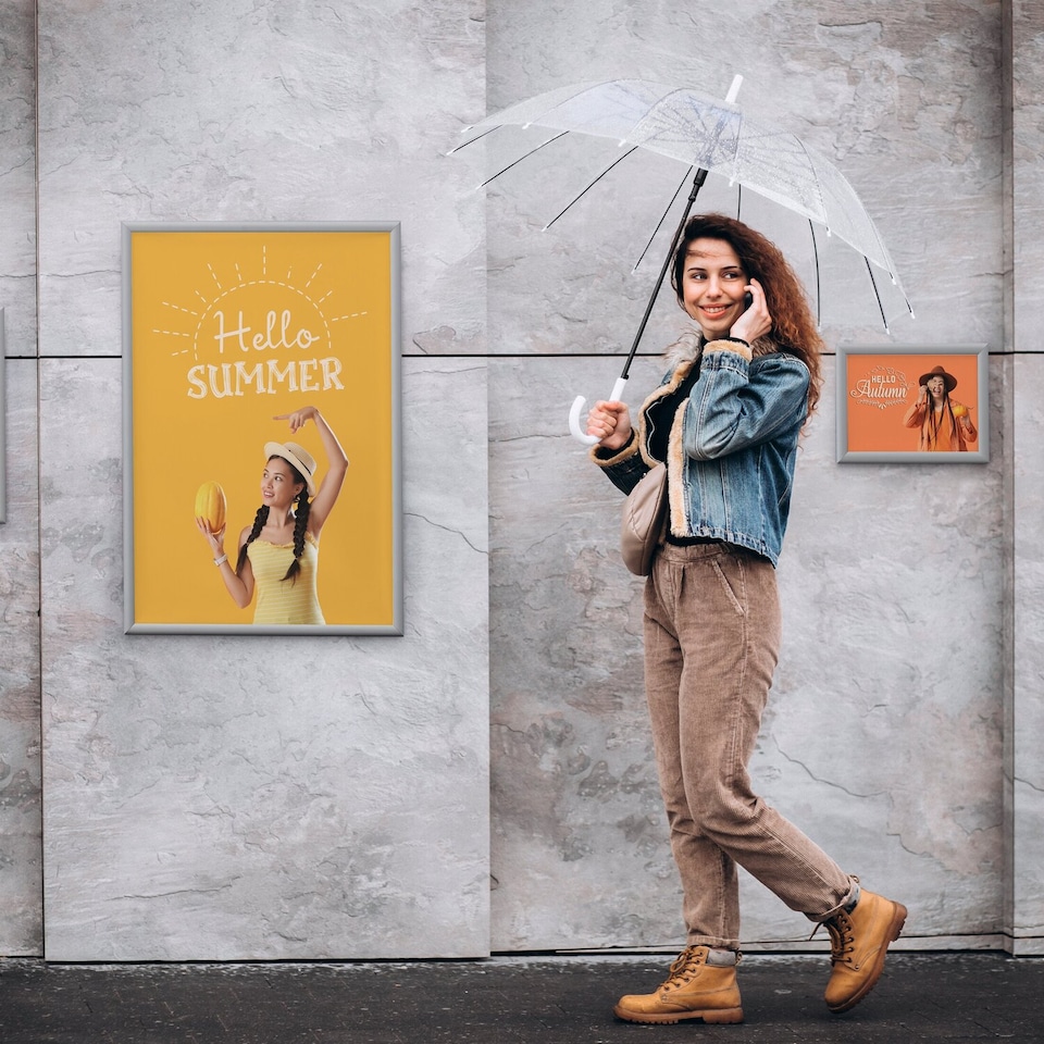 image 1 of Durable Outdoor Snap Frame Weatherproof Poster Holder Notice Board | A2 Silver