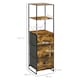 image 5 of HOMCOM Industrial Storage Cabinet with 2 Open Shelves and 3 Foldable Fabric Drawers, Multifunctional Bookshelf in Living Room, Study, Bedroom, Rustic Brown