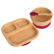 image 1 of Tiny Dining Children's Bamboo Suction Dinner Set - Red