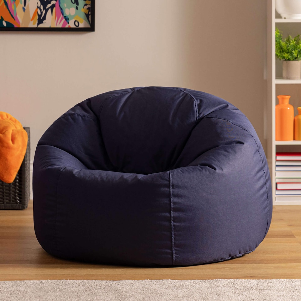 image 1 of Adult Classic Beanbag Outdoor Waterproof Bean bags Ready Filled - Navy Blue | Blue | Navy Blue | 1