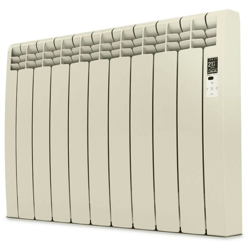 image 1 of 1320mm (W) x 585mm (H) - Oyster White Wi-Fi Electric Oil Filled Radiator (Barcelona) - 1600 Watts - Depth 97mm - Heats Up To 16m²
