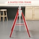 image 5 of HOMCOM Set of 2 Adjustable Telescopic Builders Trestle, DIY Steel Work Bench Carpenter, Folding Saw Horse Tools Red