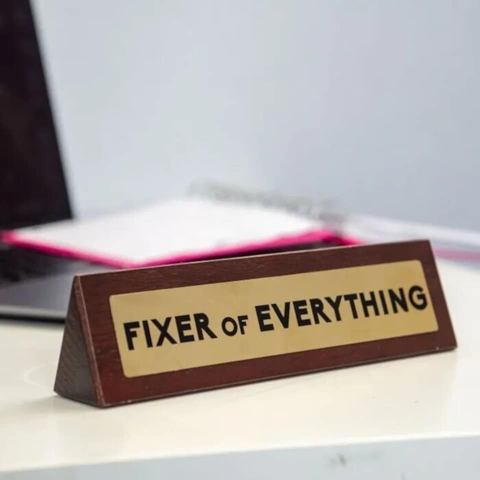image 1 of Boxer Gifts Wooden Desk Sign Fixer Of Everything