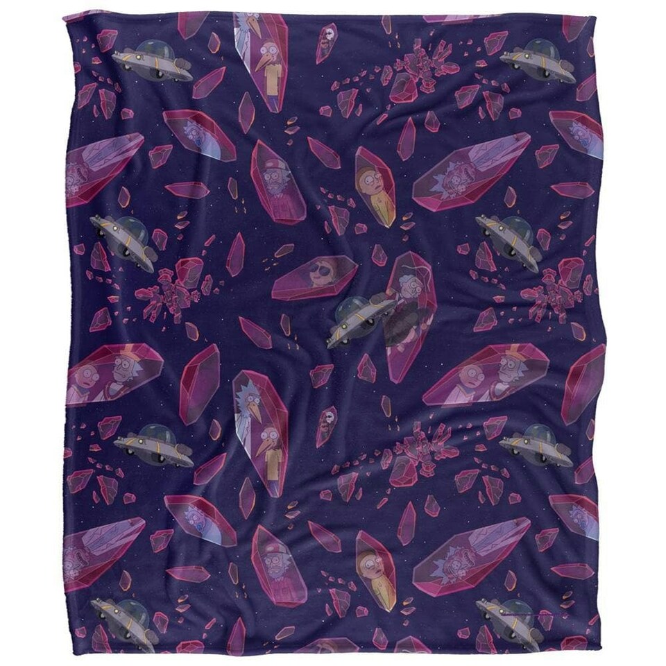 image 1 of Rick And Morty Time Crystal Blanket - Multicoloured - One Size
