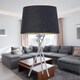 image 8 of Set of 2 Tripod - Chrome Lamps with Black & Gold Fabric Shade Chrome | Black