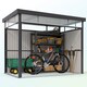 image 8 of Outsunny 5.3 x 8.5ft Galvanised Steel Garden Shed, Metal Shed with Roof Windows, Leakage Holes and Lockable Wide Door for Outdoor Patio Tool Storage