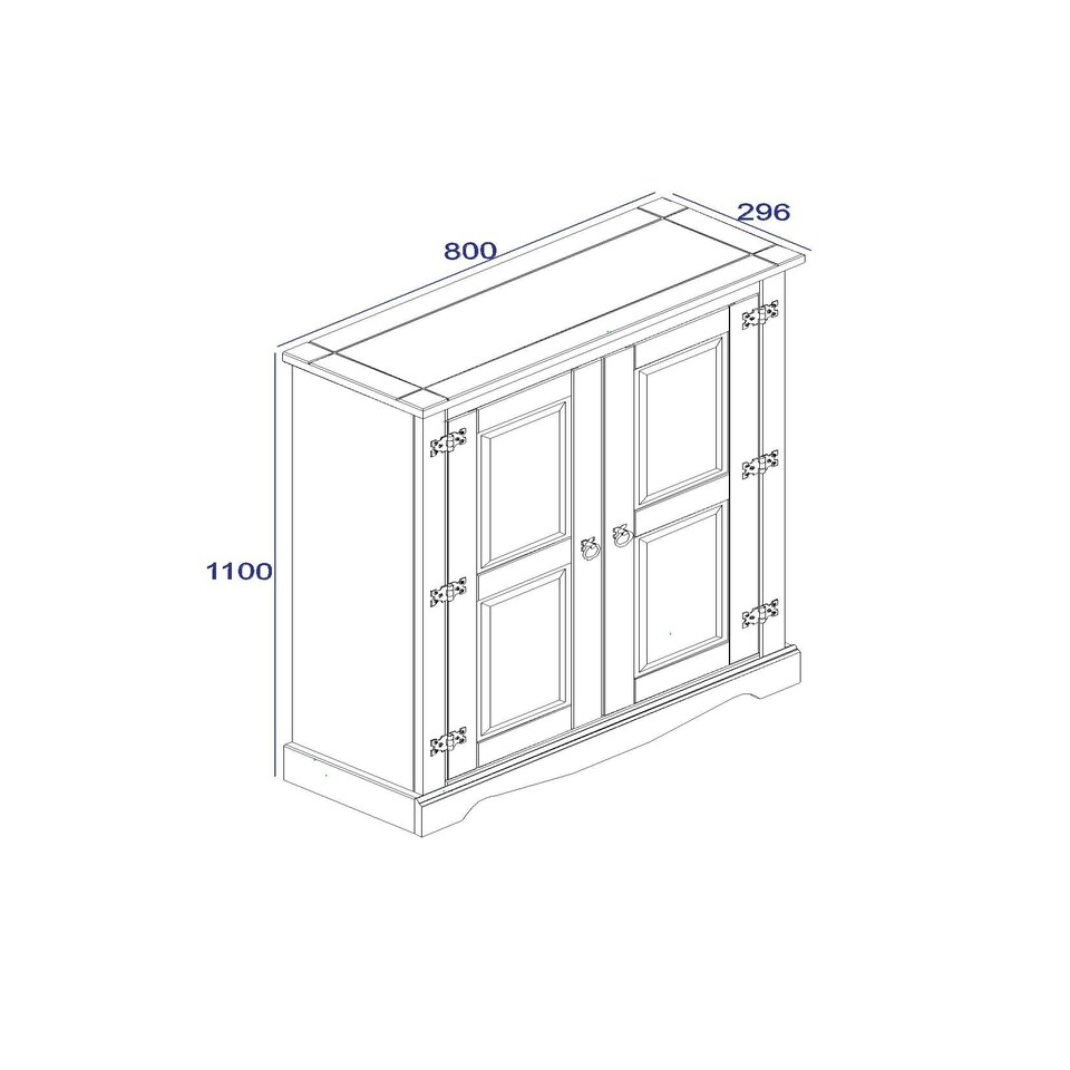 image 1 of Core Products Corona White, 2 Door Cupboard Unit H110cm x W80cm x D29.6cm White