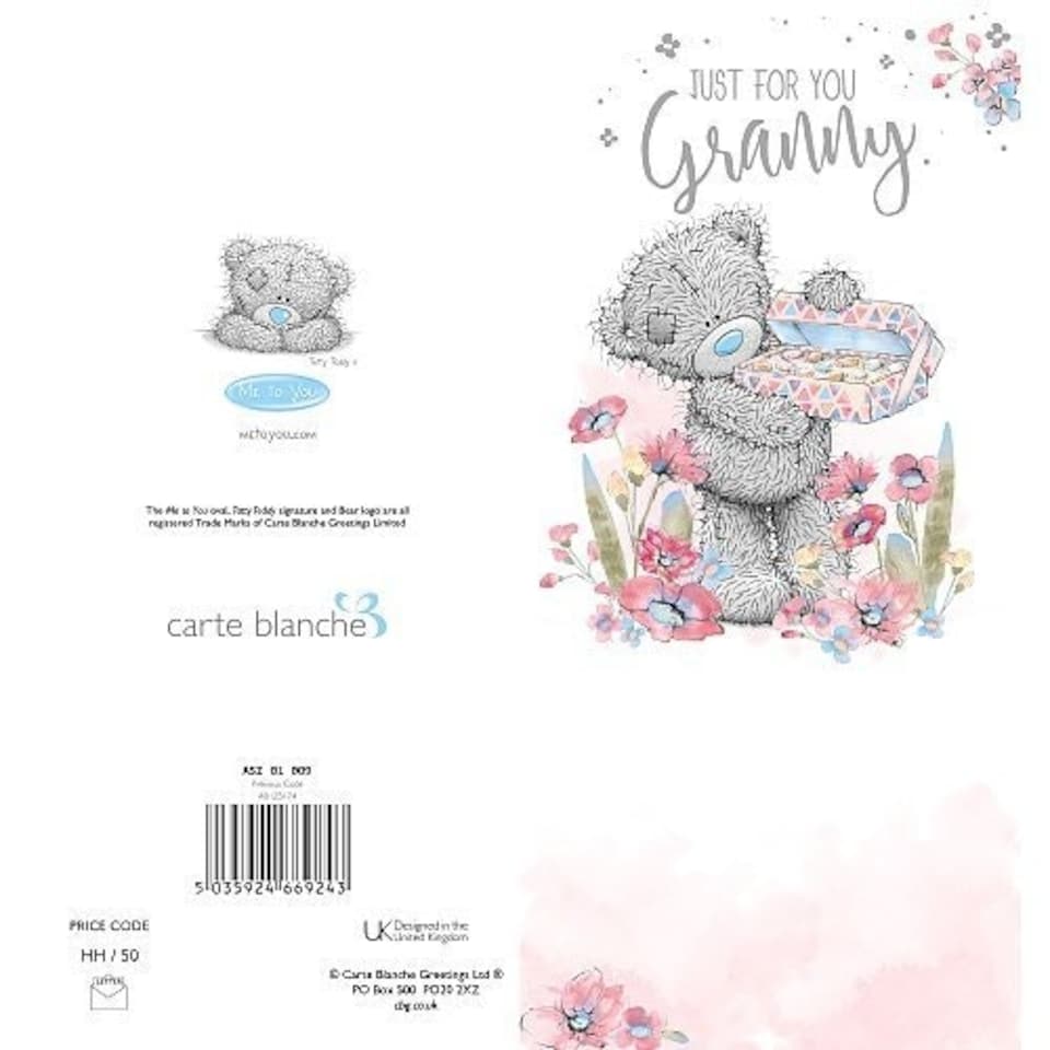 image 1 of Me To You Bear Granny Holding Chocolates Birthday Card