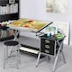 image 2 of Yaheetech Adjustable Drafting Table Grey