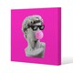 image 1 of Plaster statue,  David's head in pixel glasses (Canvas Print)