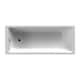 image 1 of Square Thin Edge Single Ended Shower Bath & Leg Set, 1800x800mm White | White | White | 1