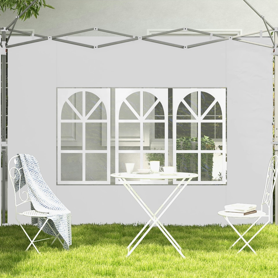 image 1 of Outsunny Gazebo Side Panels for 3x3(m) or 3x4m Pop Up Gazebo, 2 Pack, Black