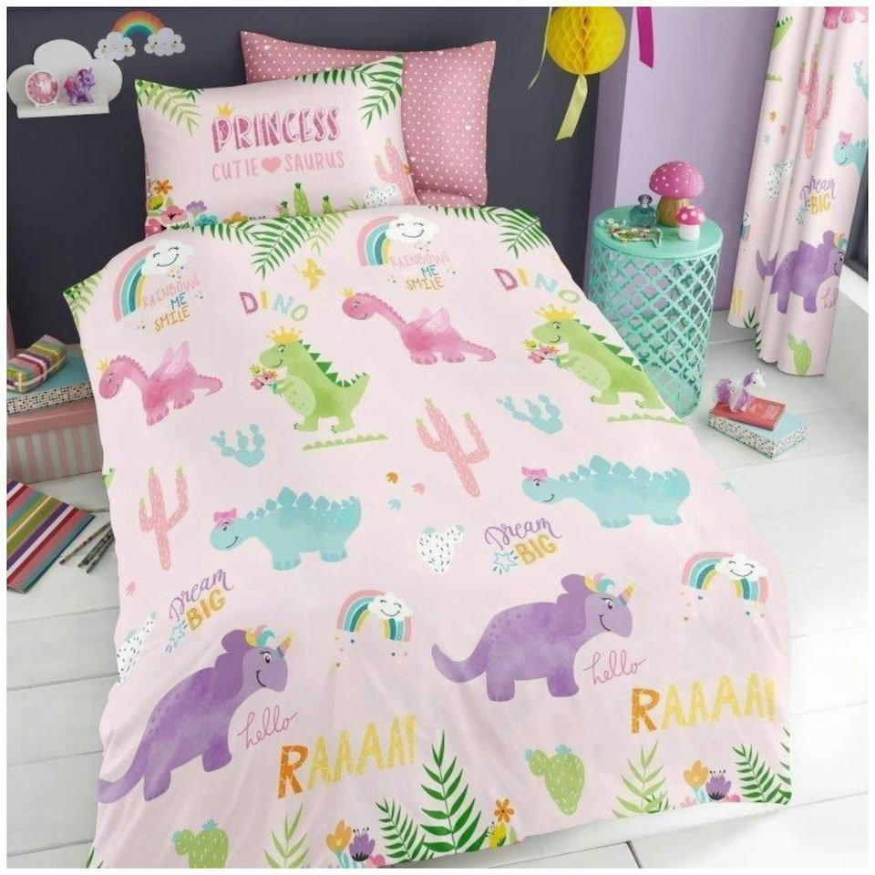 image 1 of VELVETIO Cutie Suraus Duvet Cover Set Polycotton Kids Bedding Coverlet Pink | Single