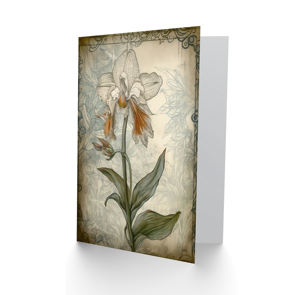 image 1 of Mothers Day Card Single Orchid Nouveau Pastel Mum Card