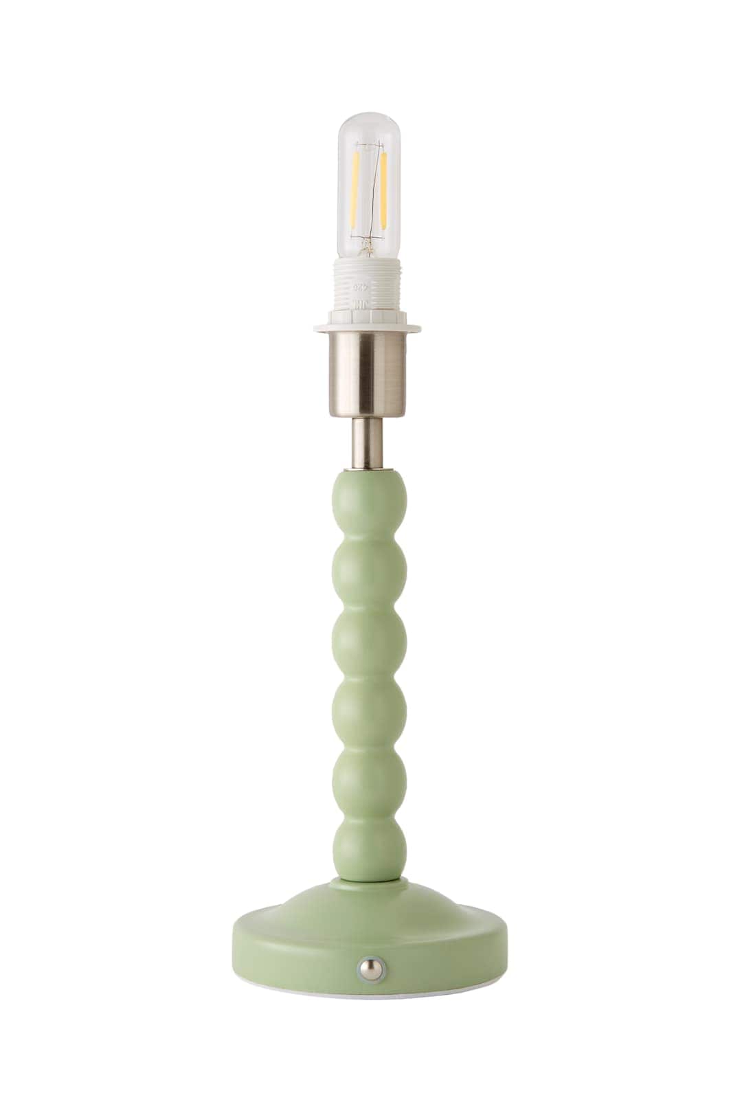 ValueLights Bobbins Bobble Rechargeable Portable Pastel Table Lamp Base in Light Green