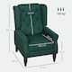 image 7 of HOMCOM Accent Chair Wingback Armchair Tufted Club Wood Fabric, Dark Green | Green | Dark Green | One Size