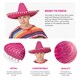 image 3 of Pink Mexican Sombrero – Fancy Dress Fiesta Hat with Pom-Pom Trim Pink | 6