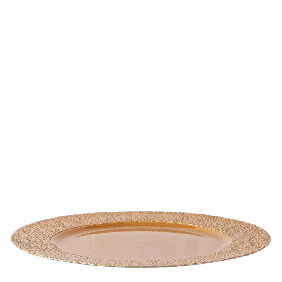image 1 of Argon Tableware Hammered Charger Plates - 33cm - Gold - Pack of 6 | Gold | Hammered Gold