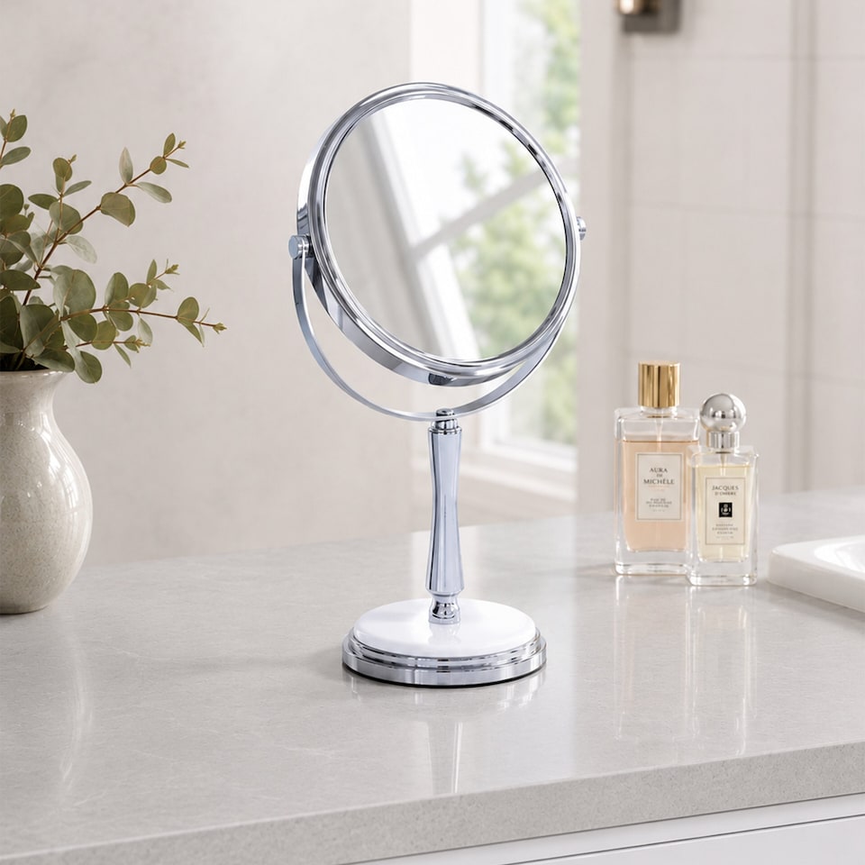 image 1 of Showerdrape Opera 3x Magnifying Chrome Oval Vanity Mirror | Chrome | Chrome | 1
