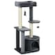 image 1 of PawHut 100cm Cat Tower Condo with House Sisal Scratching Post Perches Grey