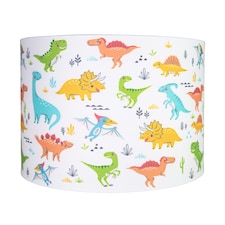 Modern and Colourful Dinosaurs Childrens Cotton Fabric Lamp Shade - 25cm | Multi | 10"