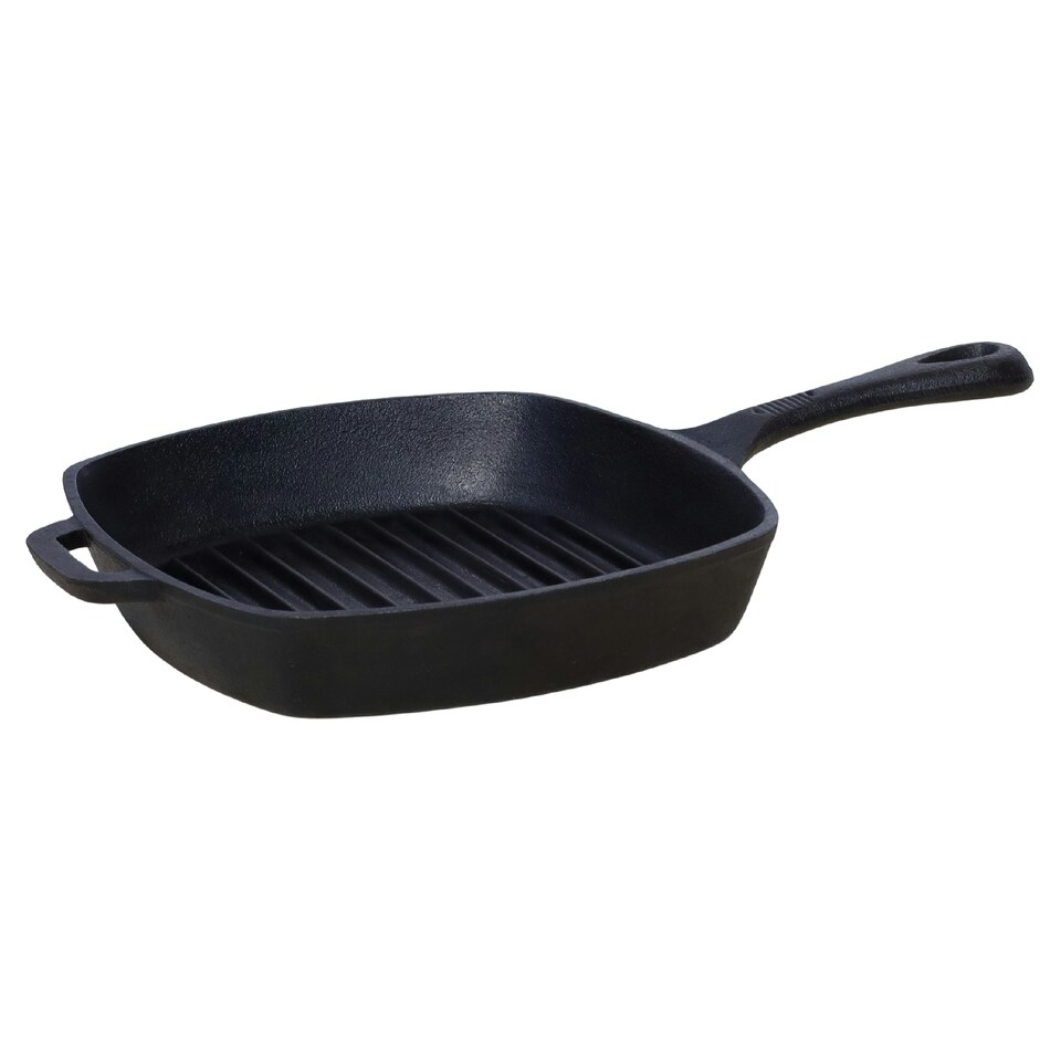 image 1 of Buckingham Pre-Seasoned Cast Iron Square Grill Skillet Pan  26 cm