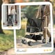 image 7 of PawHut Pet Stroller Carrier Foldable Deluxe Walk Travel Dog Dark Grey