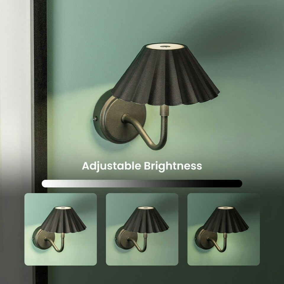 image 1 of ValueLights Avery Set of 2 - Easy Fit Rechargeable Wall Light - Black