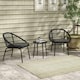 image 2 of Outsunny 3 Piece Garden Furniture Set, Bistro Set withChairs&1 Table